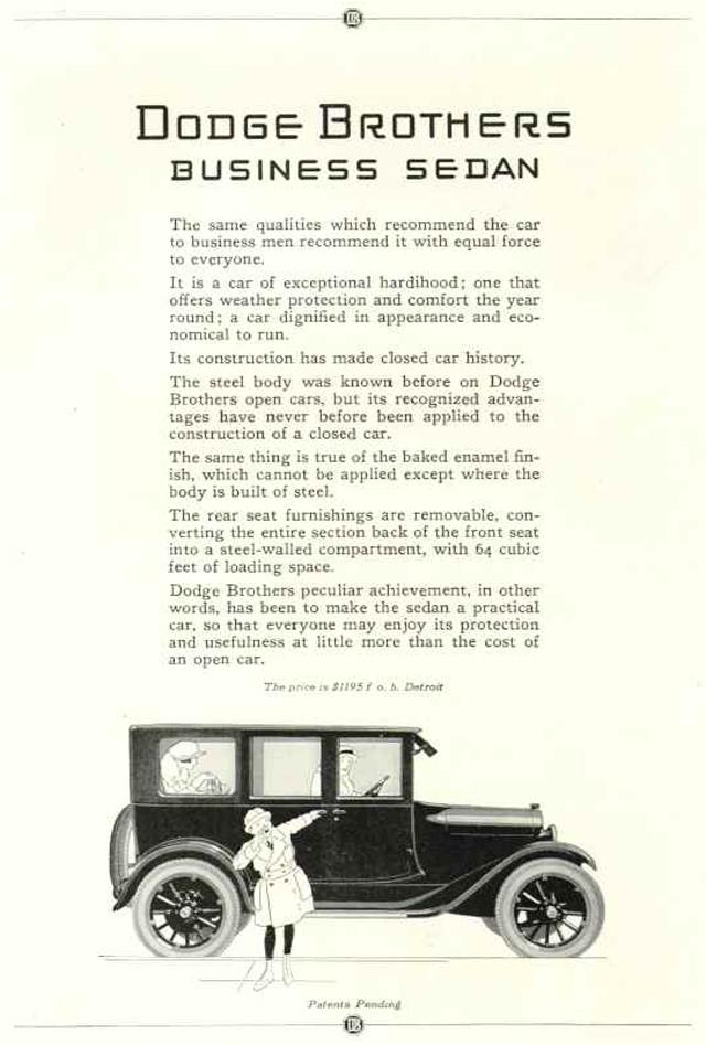 1923 Dodge Auto Advertising